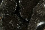 Septarian Dragon Egg Geode - Black Crystals #172813-1